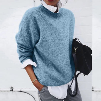 Annika | Dames oversized trui van kasjmiermix met ronde hals