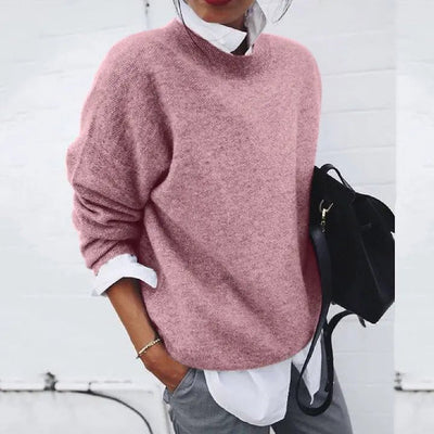 Annika | Dames oversized trui van kasjmiermix met ronde hals