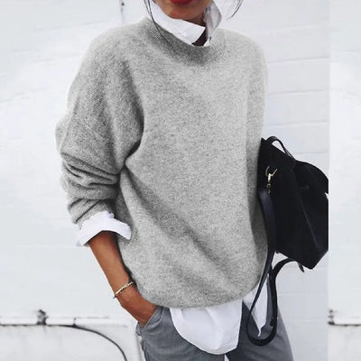 Annika | Dames oversized trui van kasjmiermix met ronde hals
