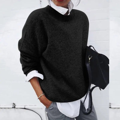 Annika | Dames oversized trui van kasjmiermix met ronde hals
