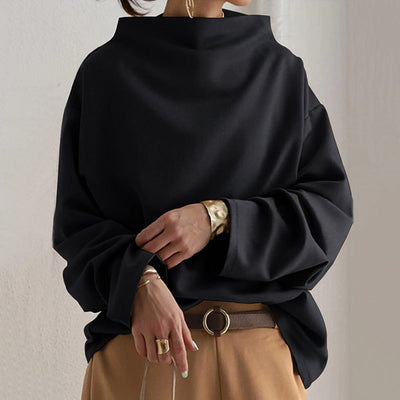 Mia | Oversized dames gebreide trui met col en wijde snit