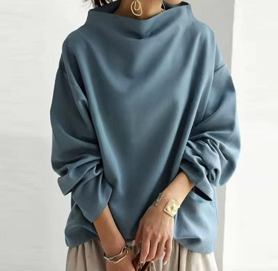 Mia | Oversized dames gebreide trui met col en wijde snit