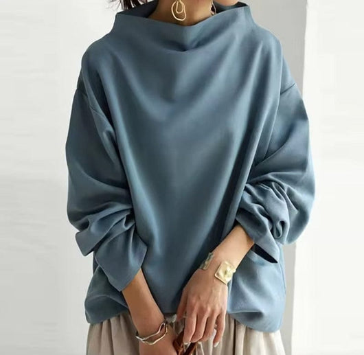 Mia | Oversized dames gebreide trui met col en wijde snit