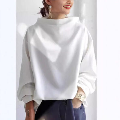Mia | Oversized dames gebreide trui met col en wijde snit