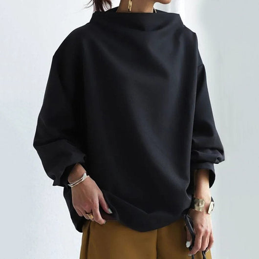 Mia | Oversized dames gebreide trui met col en wijde snit