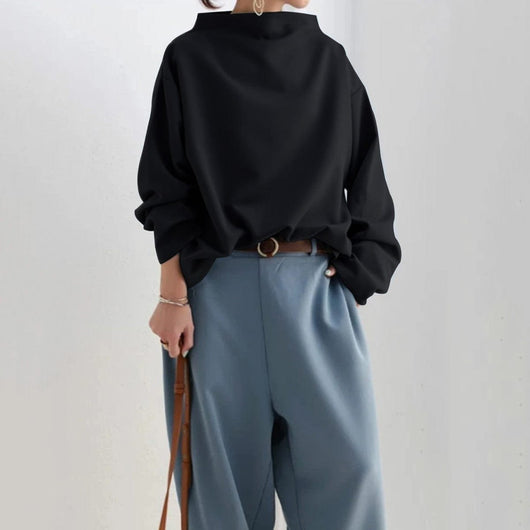 Mia | Oversized dames gebreide trui met col en wijde snit