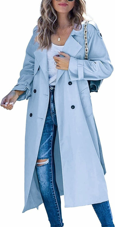 Sophie | Oversized dames trenchcoat met ceintuur en dubbele knoopsluiting
