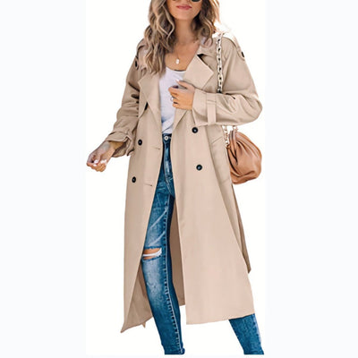 Sophie | Oversized dames trenchcoat met ceintuur en dubbele knoopsluiting