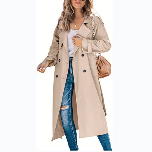 Sophie | Oversized dames trenchcoat met ceintuur en dubbele knoopsluiting
