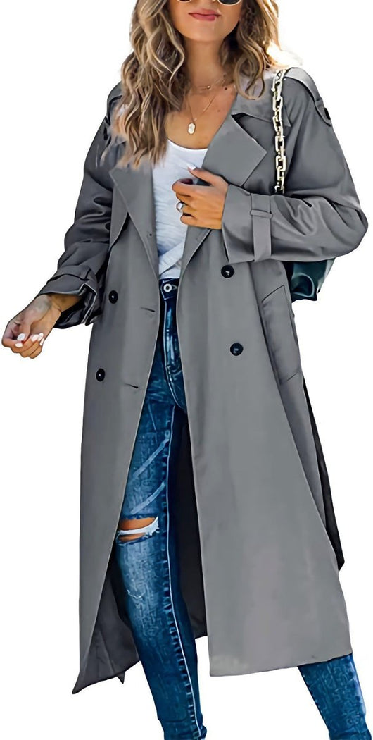 Sophie | Oversized dames trenchcoat met ceintuur en dubbele knoopsluiting