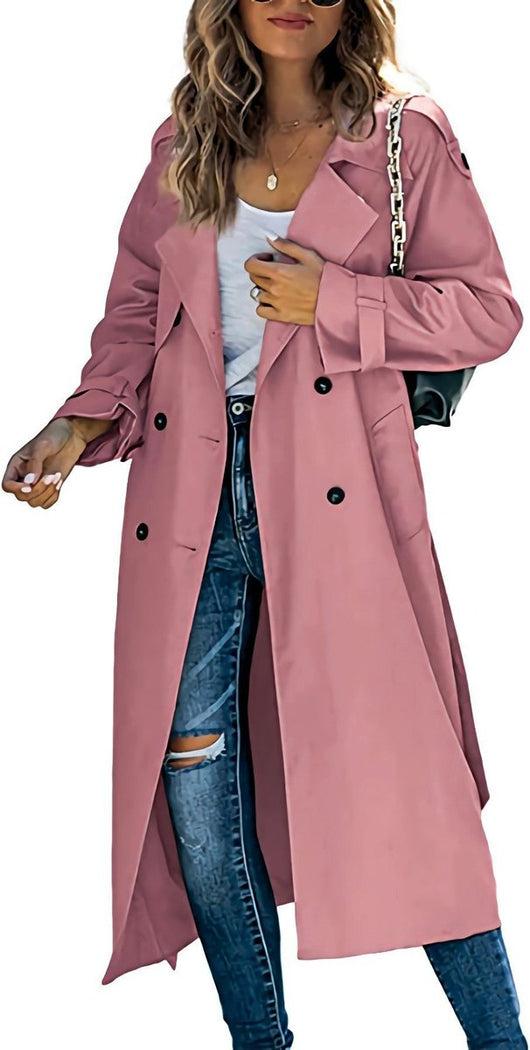 Sophie | Oversized dames trenchcoat met ceintuur en dubbele knoopsluiting