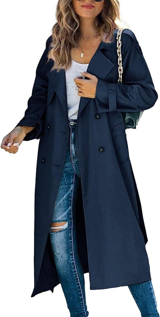 Sophie | Oversized dames trenchcoat met ceintuur en dubbele knoopsluiting