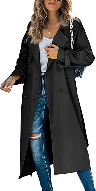 Sophie | Oversized dames trenchcoat met ceintuur en dubbele knoopsluiting