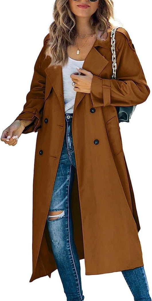 Sophie | Oversized dames trenchcoat met ceintuur en dubbele knoopsluiting