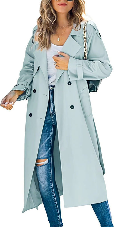 Sophie | Oversized dames trenchcoat met ceintuur en dubbele knoopsluiting