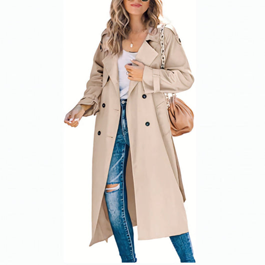 Sophie | Oversized dames trenchcoat met ceintuur en dubbele knoopsluiting