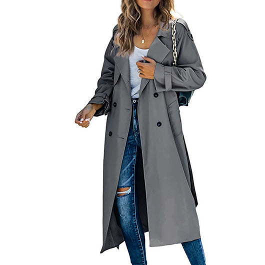 Sophie | Oversized dames trenchcoat met ceintuur en dubbele knoopsluiting