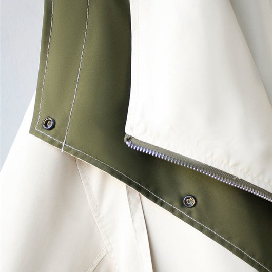 Hannah | Oversized waterdichte korte dames trenchcoat met dubbele kraag