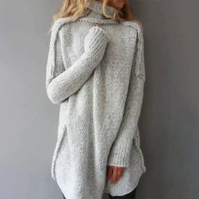 Charlotte | Oversized dames lange coltrui van grof breisel