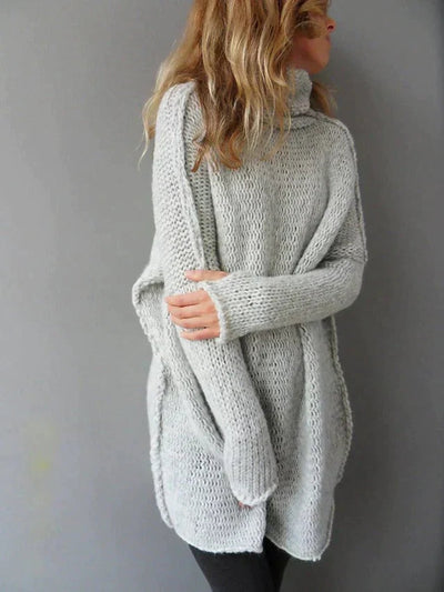 Charlotte | Oversized dames lange coltrui van grof breisel