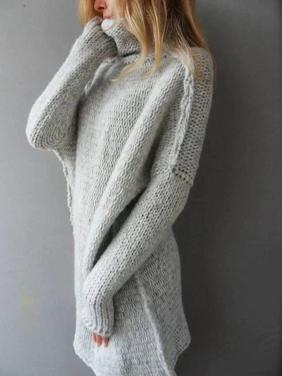 Charlotte | Oversized dames lange coltrui van grof breisel