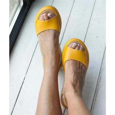 Elisabeth | Comfortabele platte dames zomersandalen met peeptoe en slingback