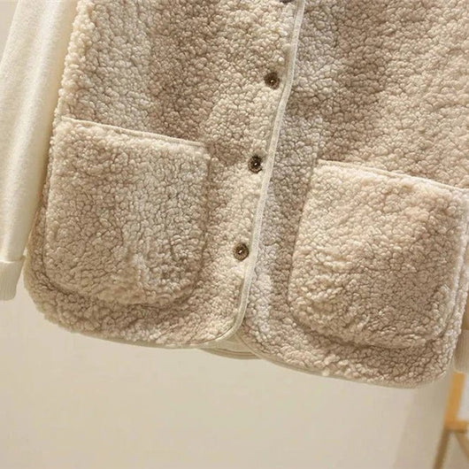 Marlene | Dames bodywarmer van teddyfleece met knoopsluiting