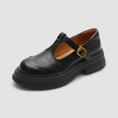 Charlotte | Dames retro mary janes met chunky plateauzool en T-bandgesp