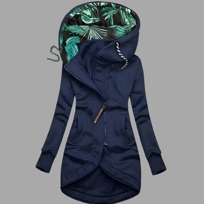 Charlotte | Robuuste lange dames winter-shelljas met capuchon en rits
