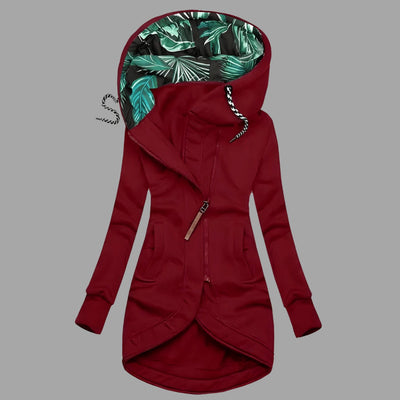 Charlotte | Robuuste lange dames winter-shelljas met capuchon en rits