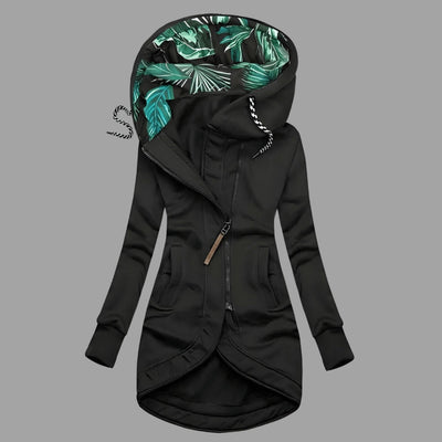Charlotte | Robuuste lange dames winter-shelljas met capuchon en rits