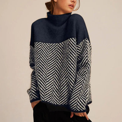 Greta | Oversized dames coltrui met visgraatmotief