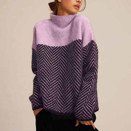 Greta | Oversized dames coltrui met visgraatmotief
