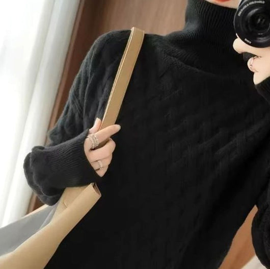 Katharina | Oversized dames kasjmier coltrui met kabeldessin