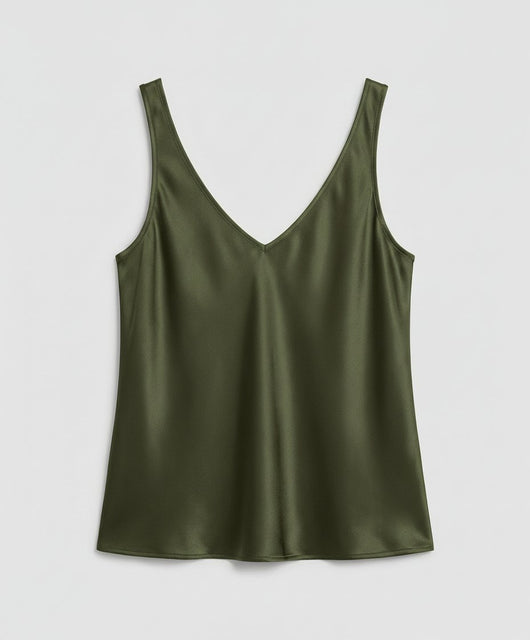 Greta | Dames satijnen camisole met V-hals en brede bandjes