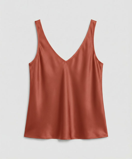 Greta | Dames satijnen camisole met V-hals en brede bandjes