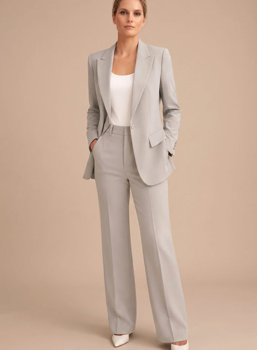 Elisabeth | Elegant tweedelig dames pak met flared broek en blazer