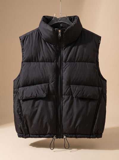 Sophie | Gewatteerde dames bodywarmer met opstaande kraag en koordzoom
