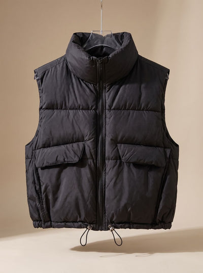 Sophie | Gewatteerde dames bodywarmer met opstaande kraag en koordzoom