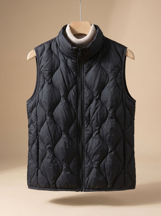 Marlene | Gewatteerde dames bodywarmer met opstaande kraag en zakken