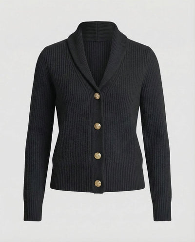 Frieda | Dames gebreid vest met reverskraag en knoopsluiting