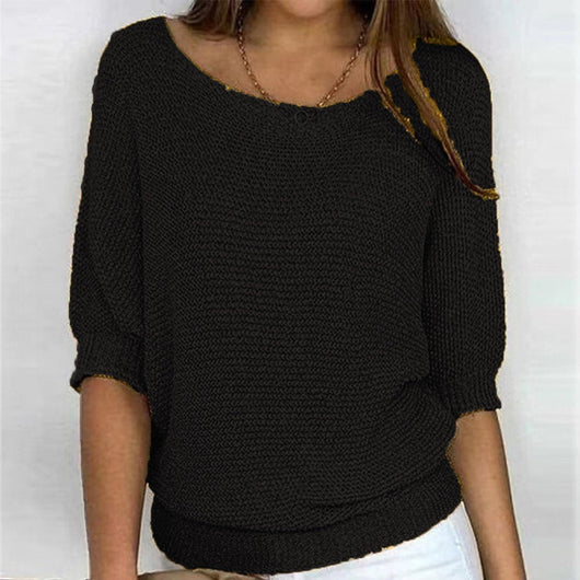 Lena | Casual oversized dames gebreide trui met vleermuismouwen