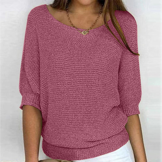 Lena | Casual oversized dames gebreide trui met vleermuismouwen
