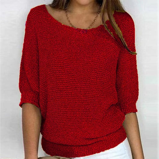 Lena | Casual oversized dames gebreide trui met vleermuismouwen
