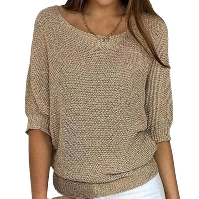 Lena | Casual oversized dames gebreide trui met vleermuismouwen