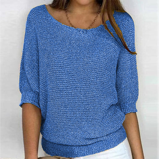 Lena | Casual oversized dames gebreide trui met vleermuismouwen