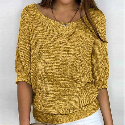 Lena | Casual oversized dames gebreide trui met vleermuismouwen
