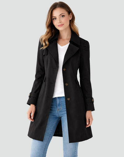 Nora | Klassieke getailleerde dames trenchcoat, halflang