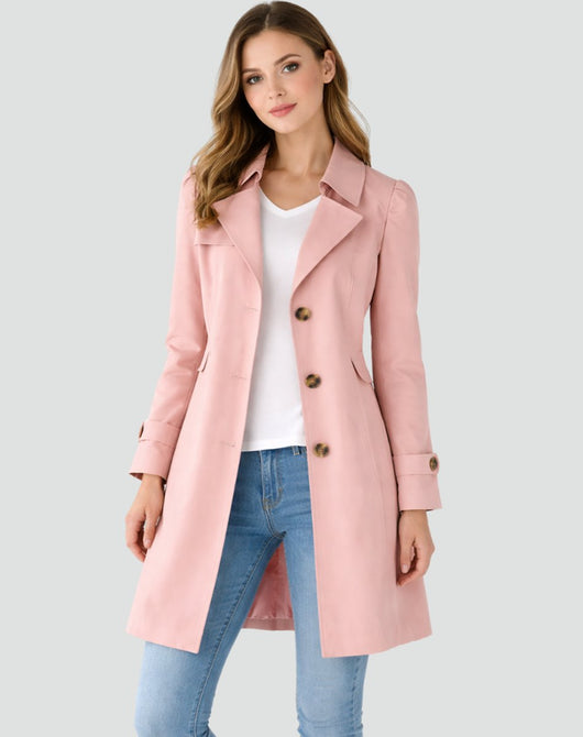 Nora | Klassieke getailleerde dames trenchcoat, halflang