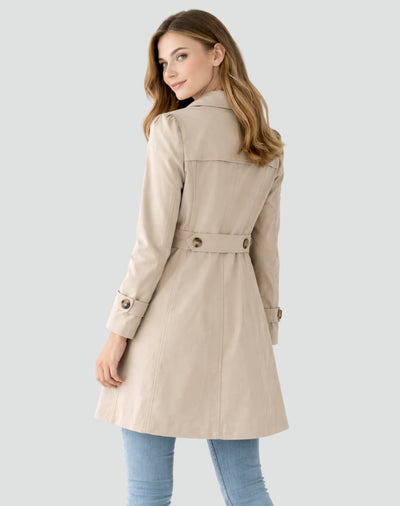 Nora | Klassieke getailleerde dames trenchcoat, halflang